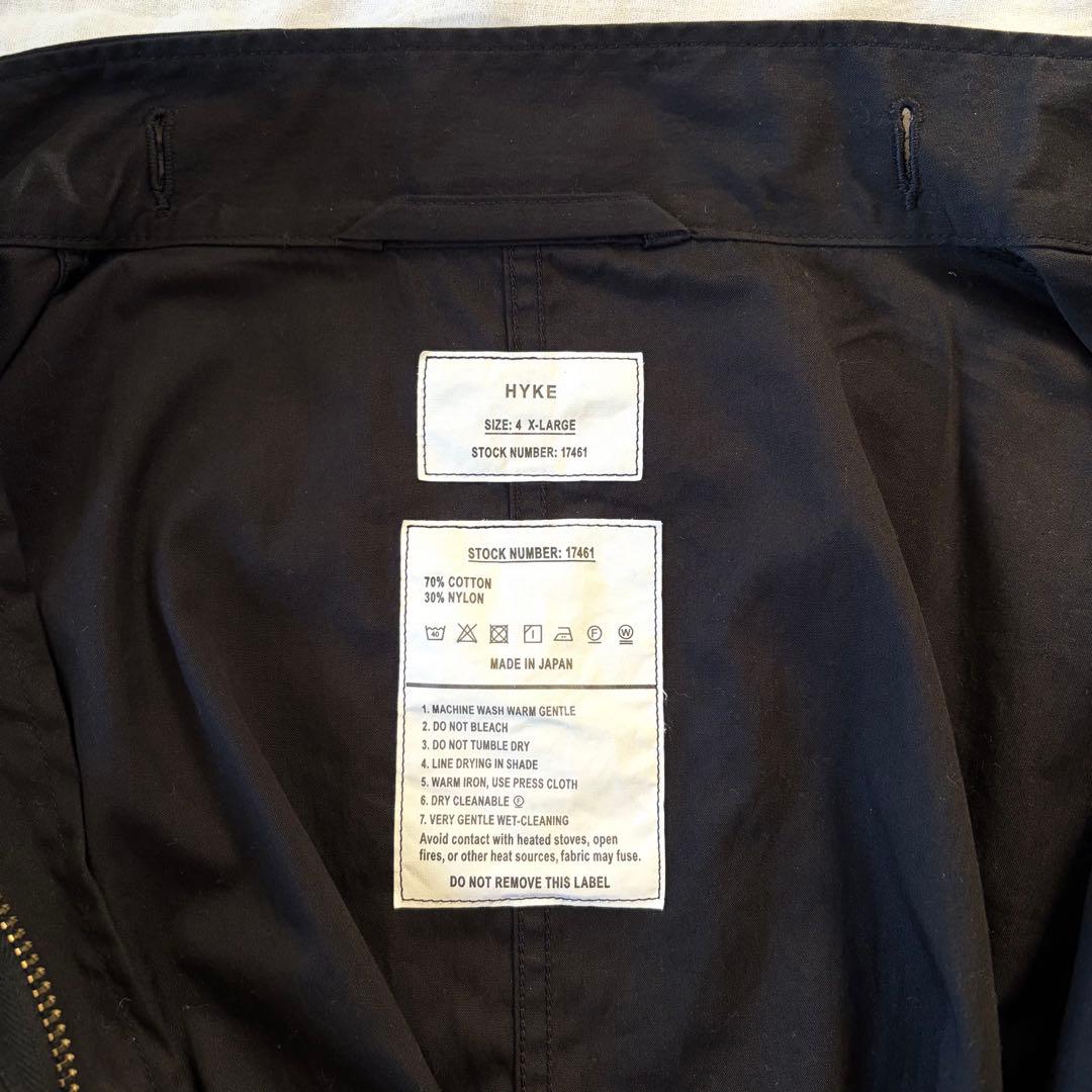 ジャケット・アウター HYKE N/C TYPE M-65 FIELD COAT BLACK XL