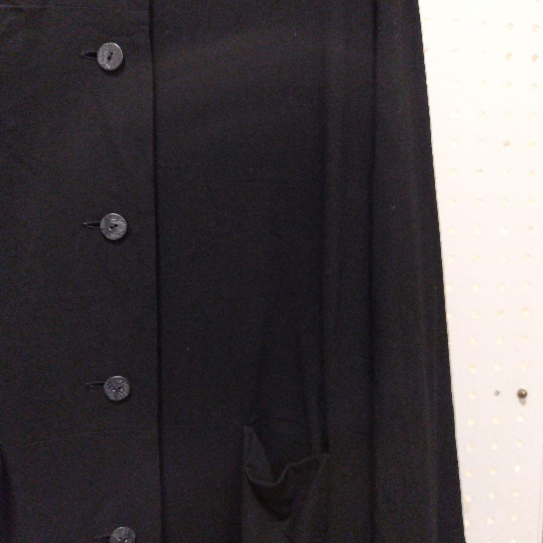 m4 新品 慈雨 じう ブラック ボタン ロングコート40定価51450円L