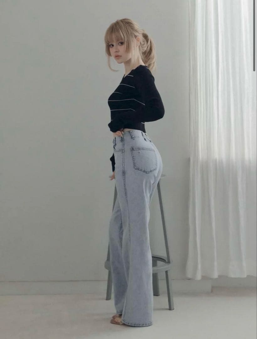 パンツ andmary Heart point denim