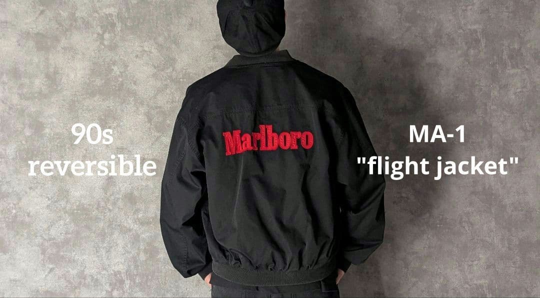 ゴ*ス様 【希少美品】OLD Marlboro/ リバーシブル/ MA-1/ L
