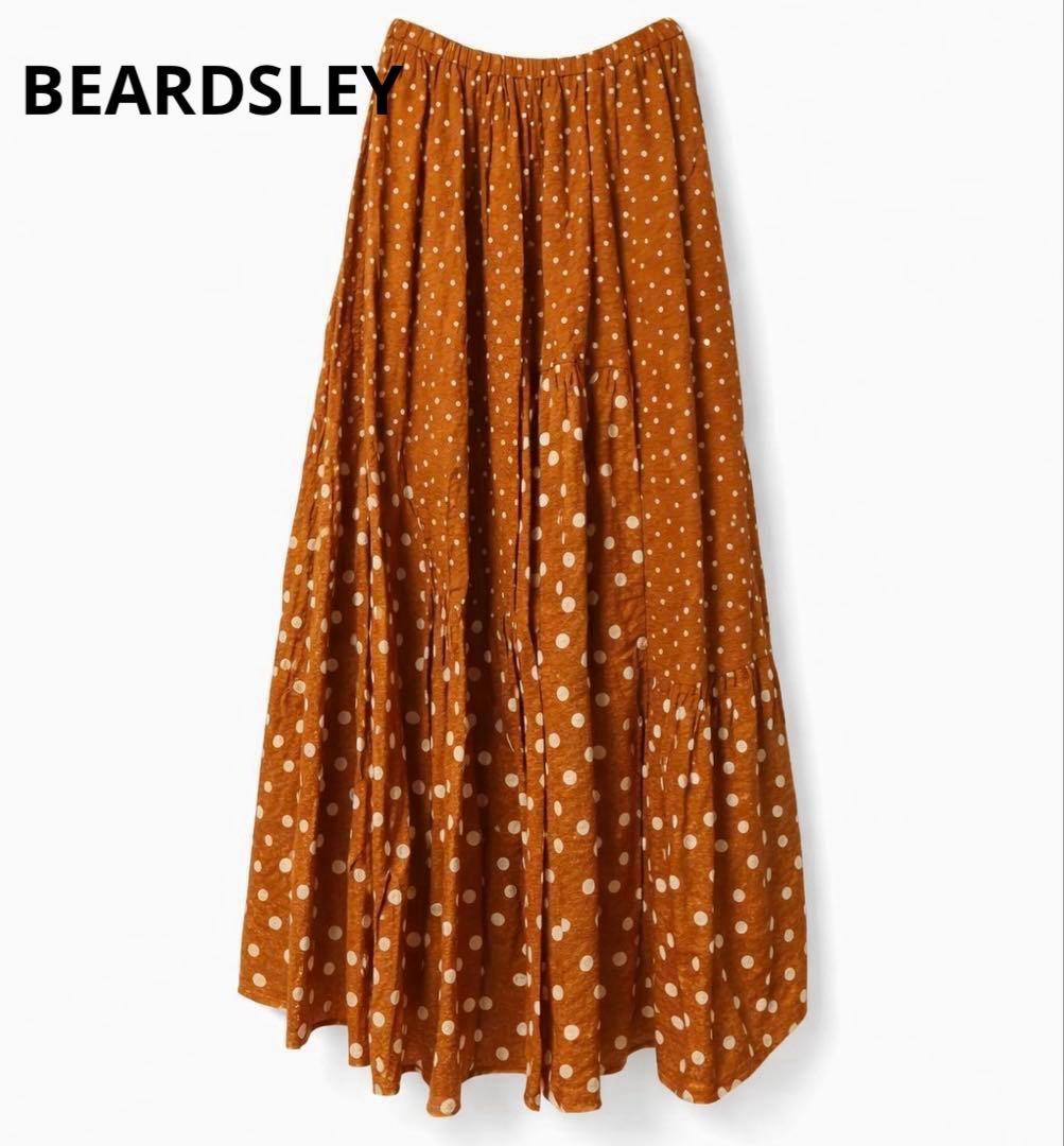 BEARDSLEY ドット　パッチワーク ティアードスカート　切替　フレア