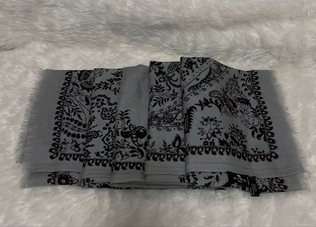 ETRO カシミヤ100％ ペイズリー柄 大判ストール　マフラー イタリア製