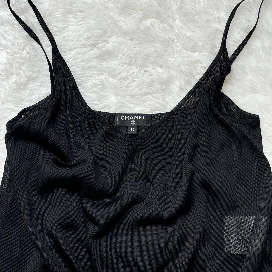 未使用に近い✨CHANEL シャネル インナー キャミソール ブラック 36