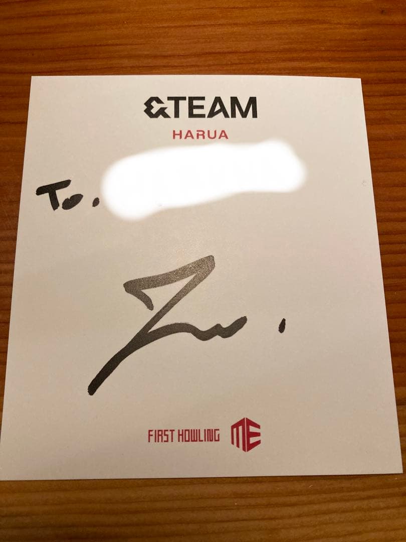 &team （エンチーム）ハルア　直筆サイン