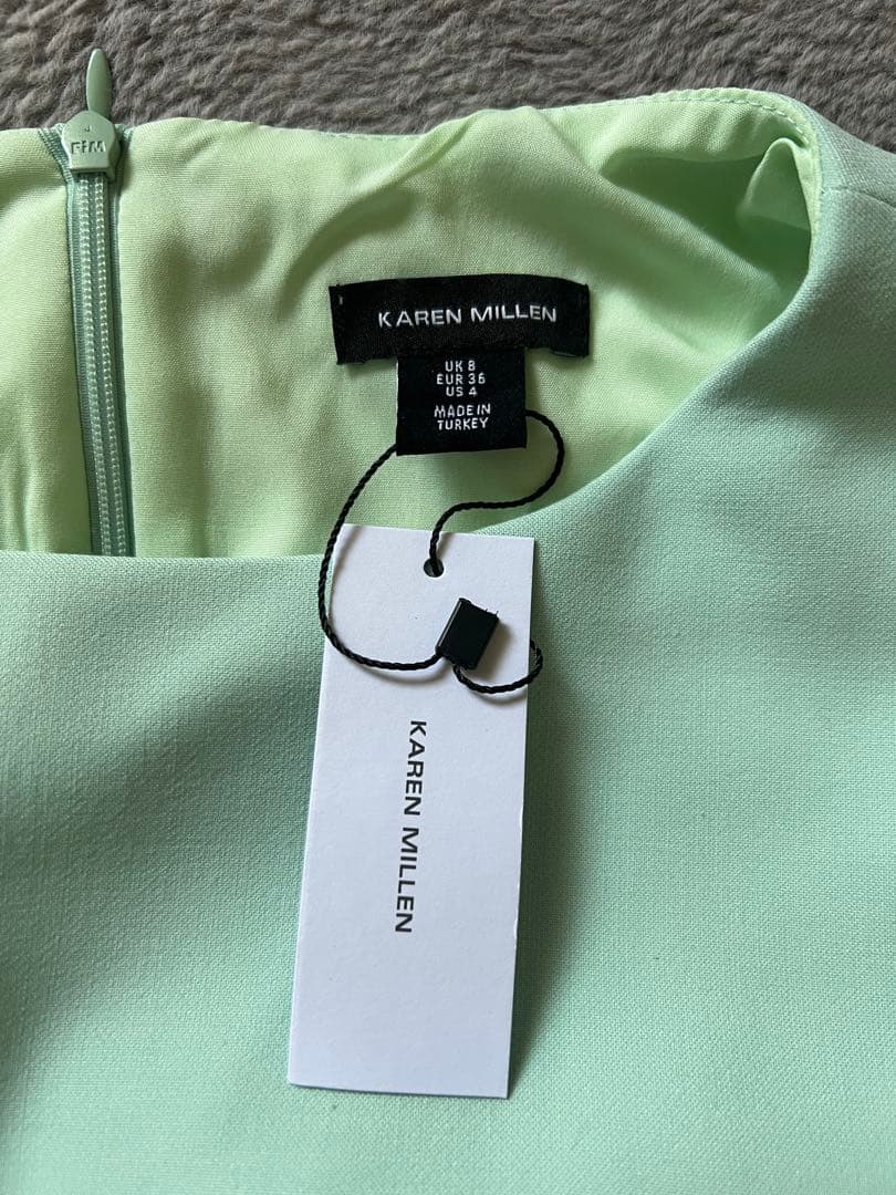 新品タグ付 Karen Millen ワンピース ミントグリーン 日本サイズM