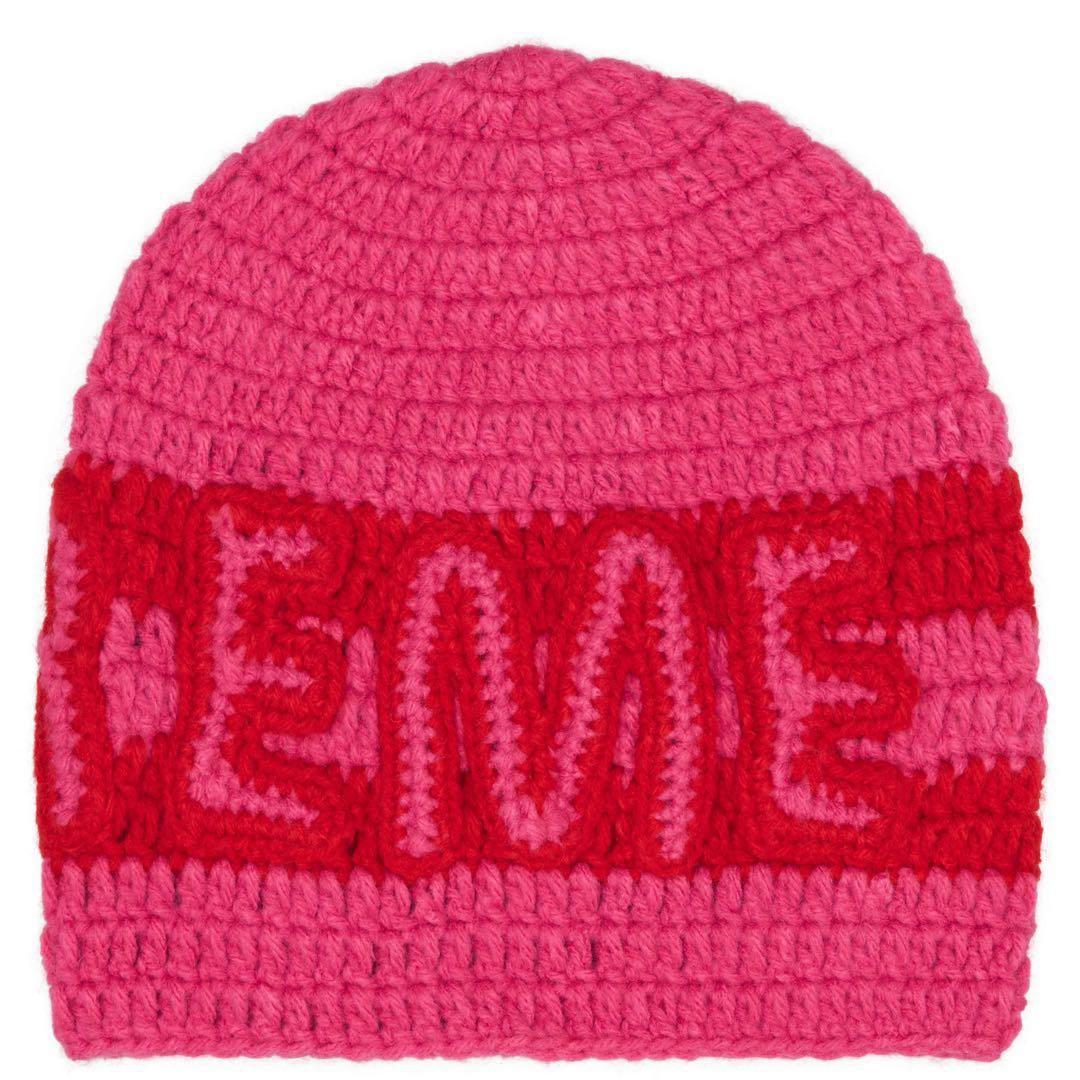 Supreme Crochet Logo Beanie ピンク